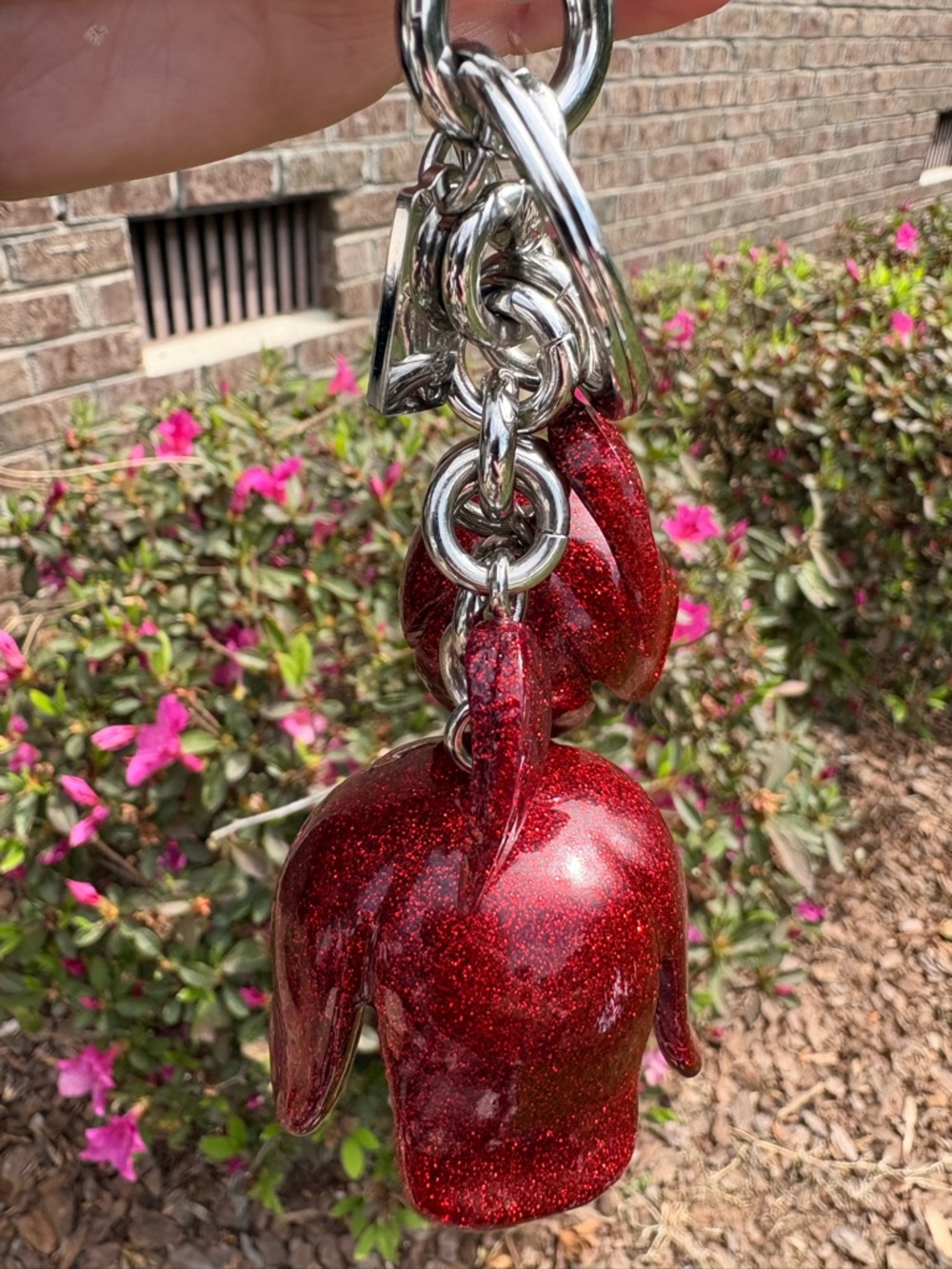 SOLD Coach Tea Rose Red Glitter Bag Charm EUC - Picture 3 of 10